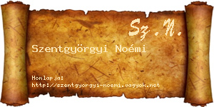 Szentgyörgyi Noémi névjegykártya