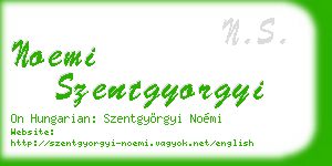 noemi szentgyorgyi business card